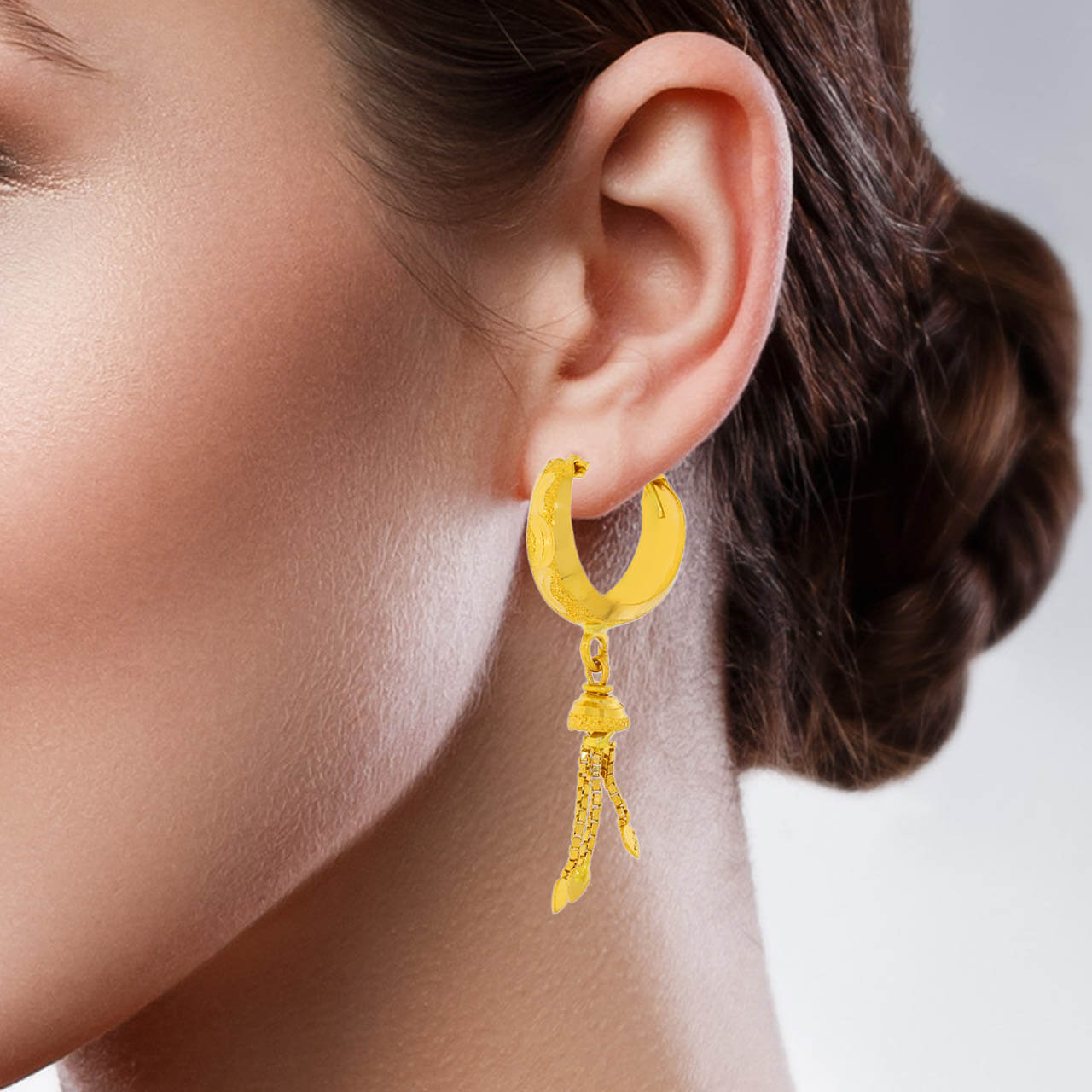 Spherical Elegance Golden Orb Hoops 22K