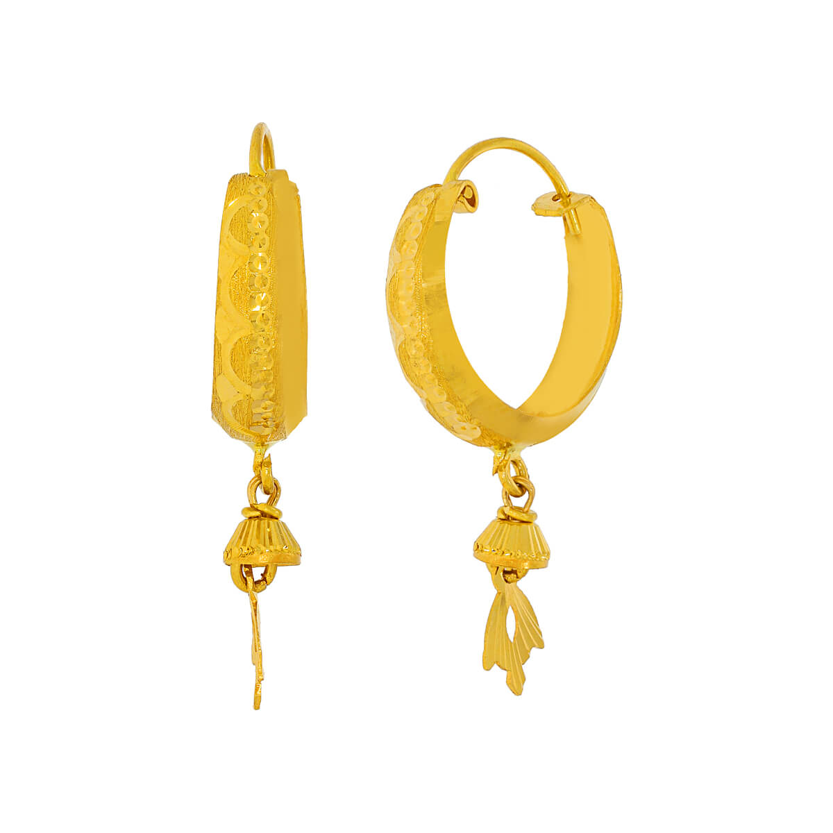 Gorgeous Charming Oval Hoops in 22K Gold