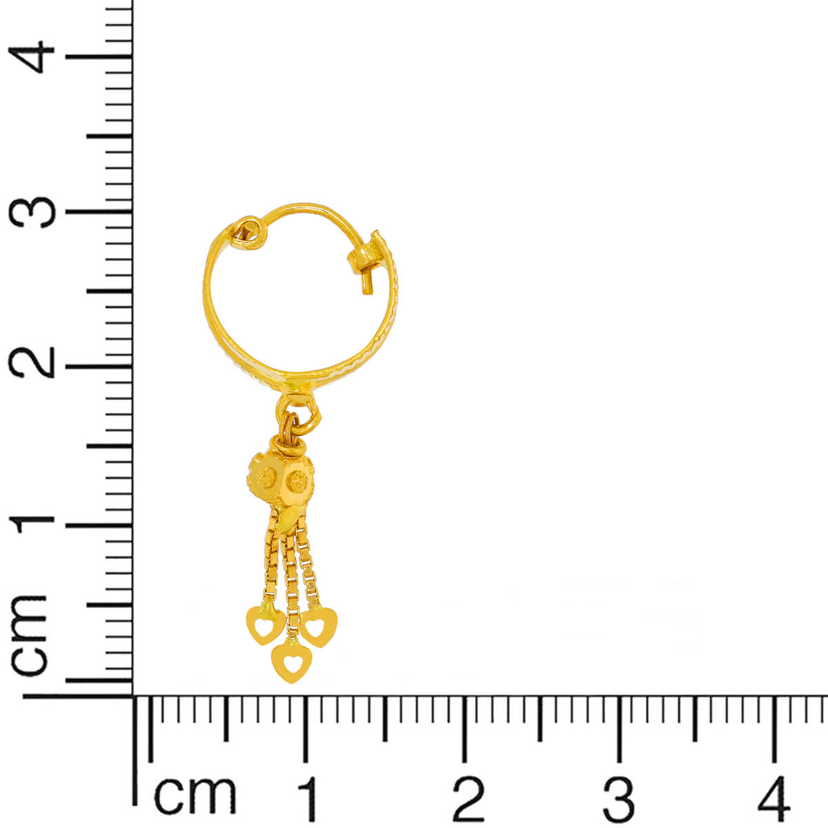 Graceful Triple Ring 22K Gold Hoops