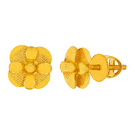 Golden Charm Floral Design Studs