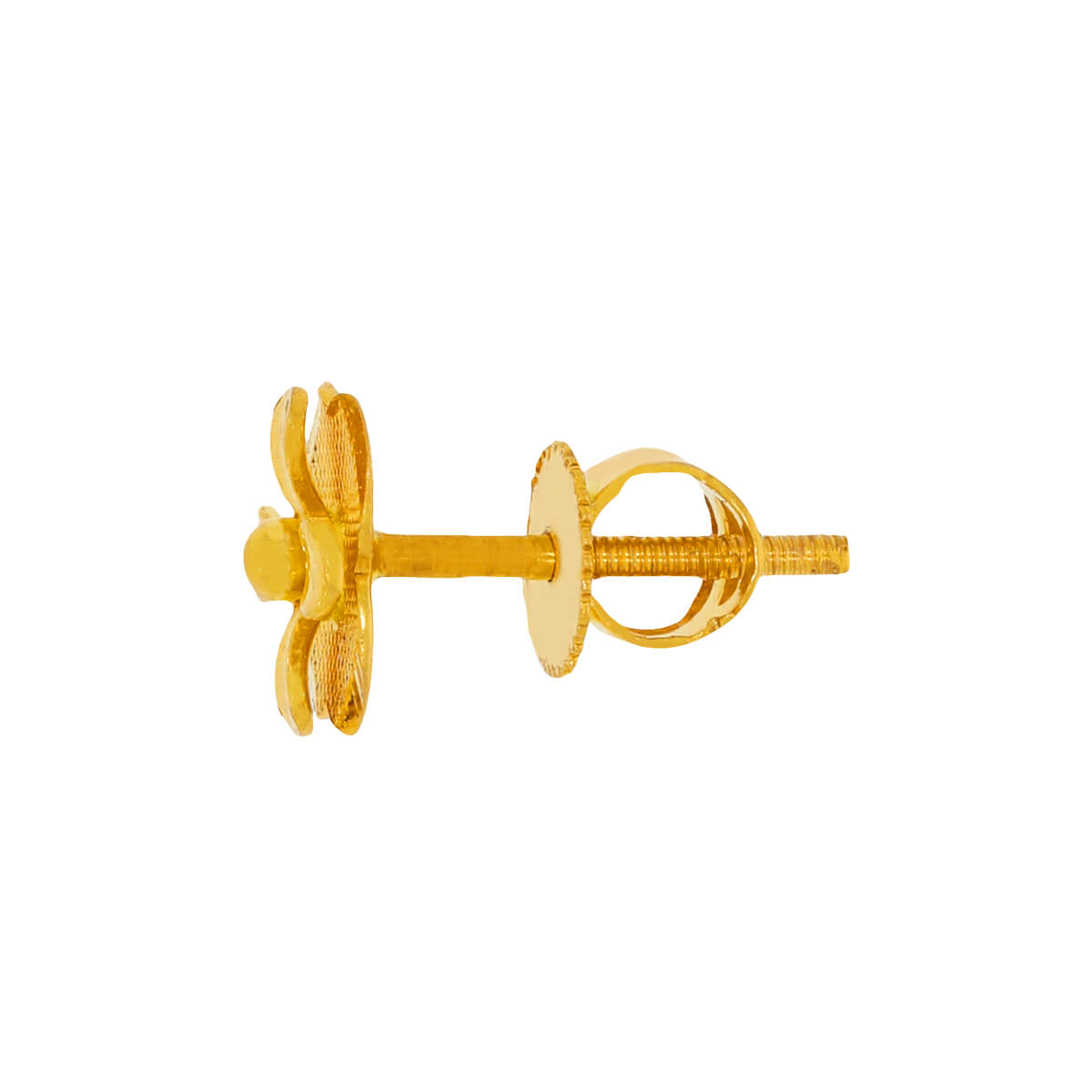Golden Charm Floral Design Studs