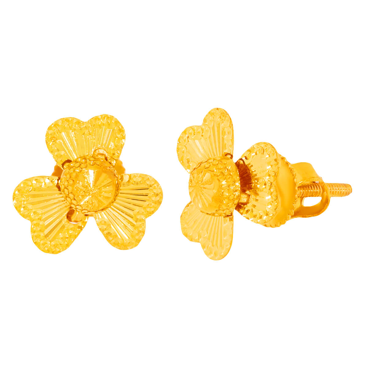 Charming Clover 22K Gold Studs Earrings