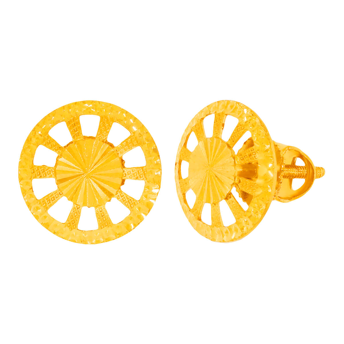 Captivating Golden Wheel Studs 22K