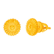 Captivating 22K Gold Stud Earrings with Elegant Floral Motif