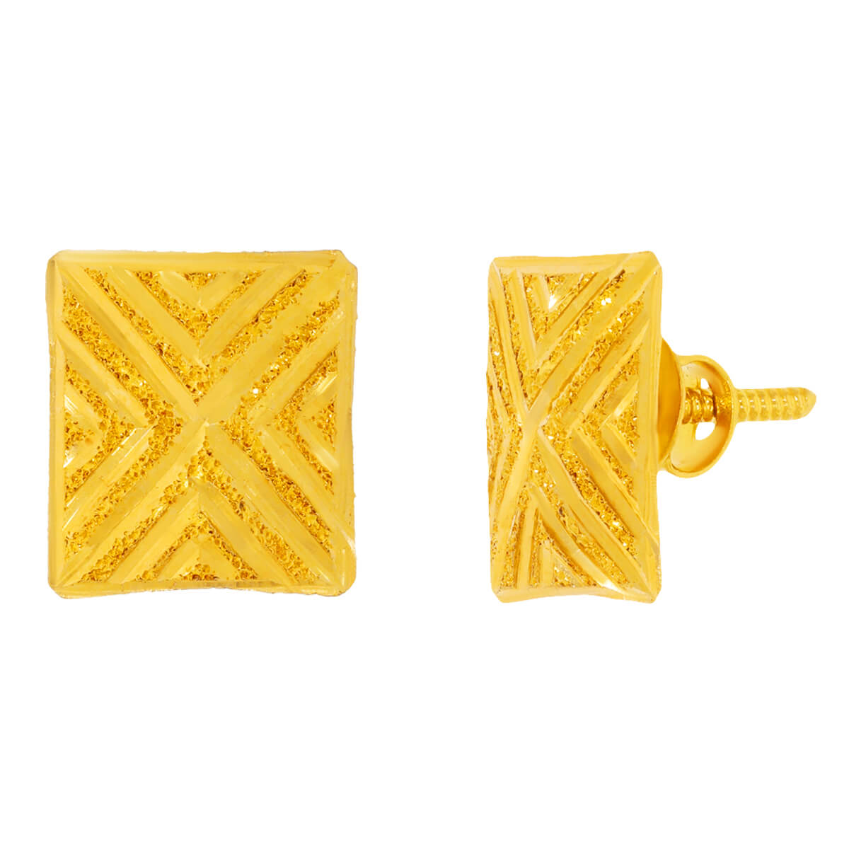 Elegant Simplicity 22K Square Gold Studs