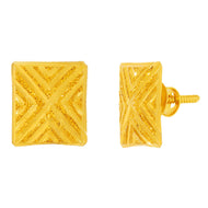 Elegant Simplicity 22K Square Gold Studs