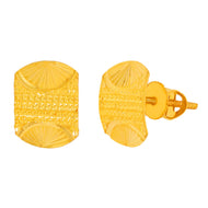 Sleek Oblong 22K Gold Studs