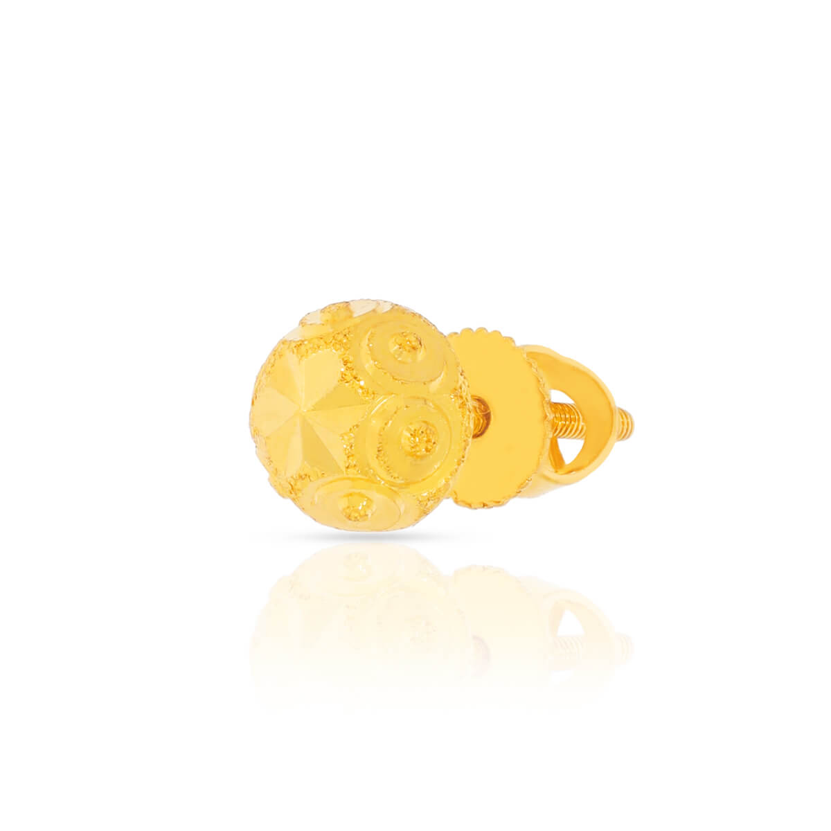 Classic Floral 22K Gold Stud Earrings