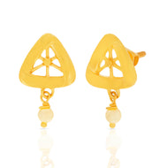 Cheerful Trigonal 22K Gold Studs for Daliy Grace