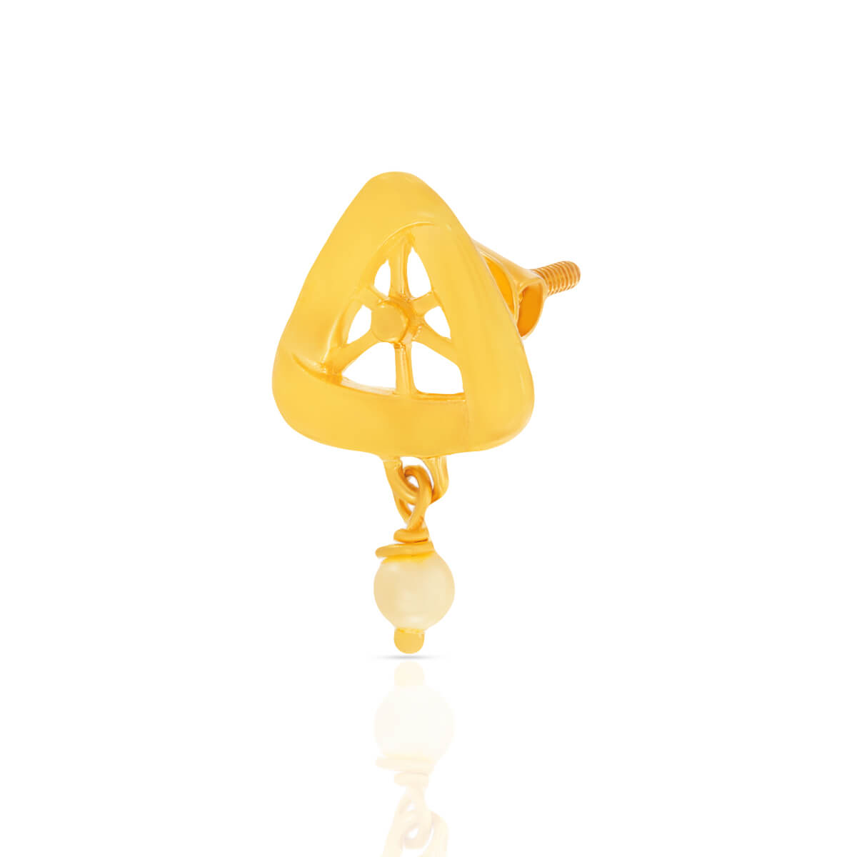 Cheerful Trigonal 22K Gold Studs for Daliy Grace