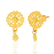 22K Floral Beauty Gold Stud Earrings