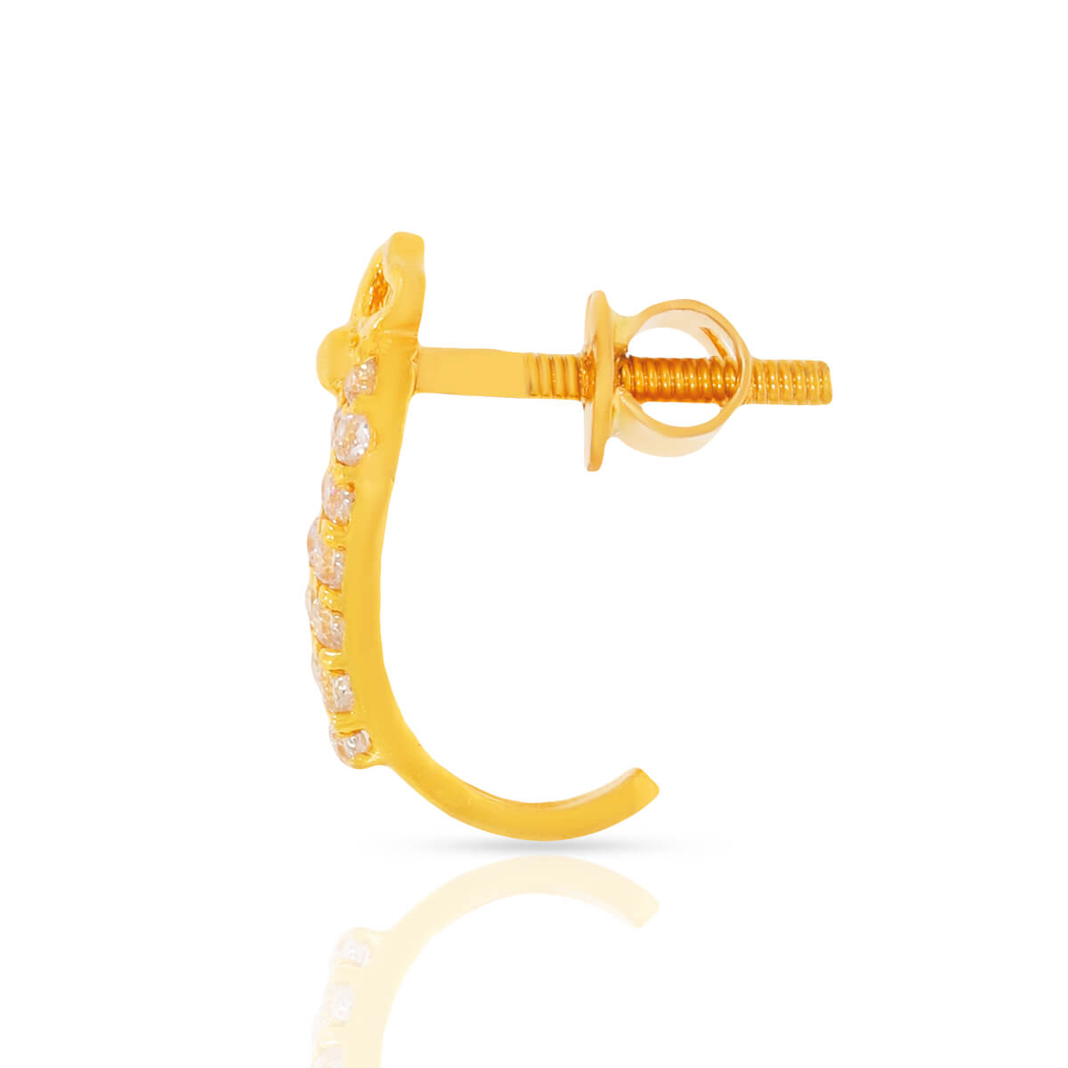 22K Charming Petal Motif Gold Hoops Earrings