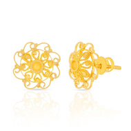 22K Delicate Blossom Gold Studs for Daily Wear