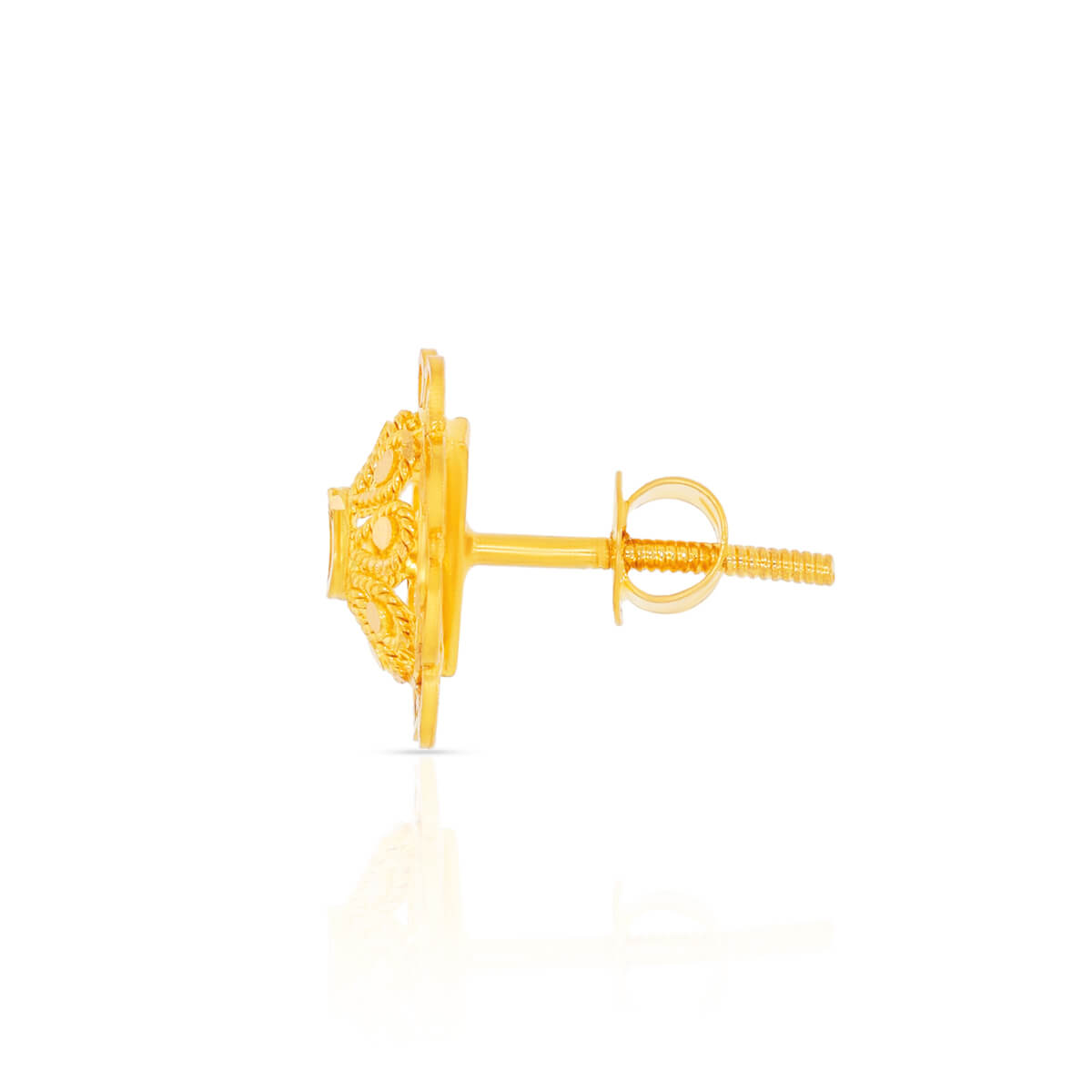 22K Delicate Blossom Gold Studs for Daily Wear