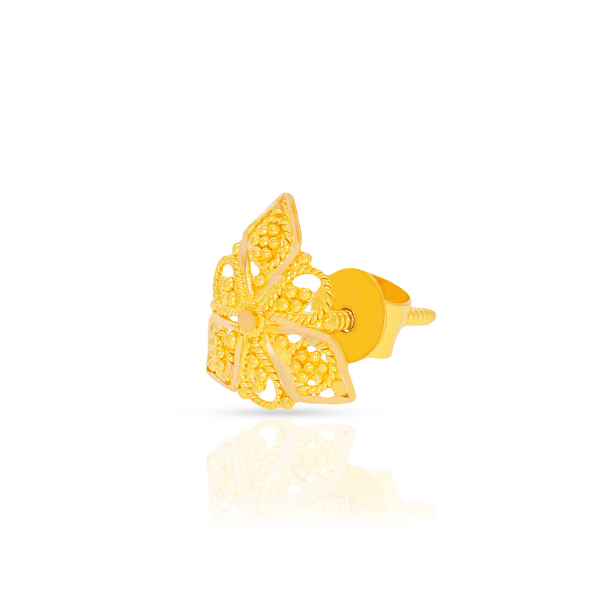 Charming 22K Trigonal Gold Studs for Effortless Look