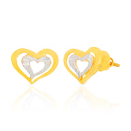 22K Heart Stud Earrings for Everyday Love