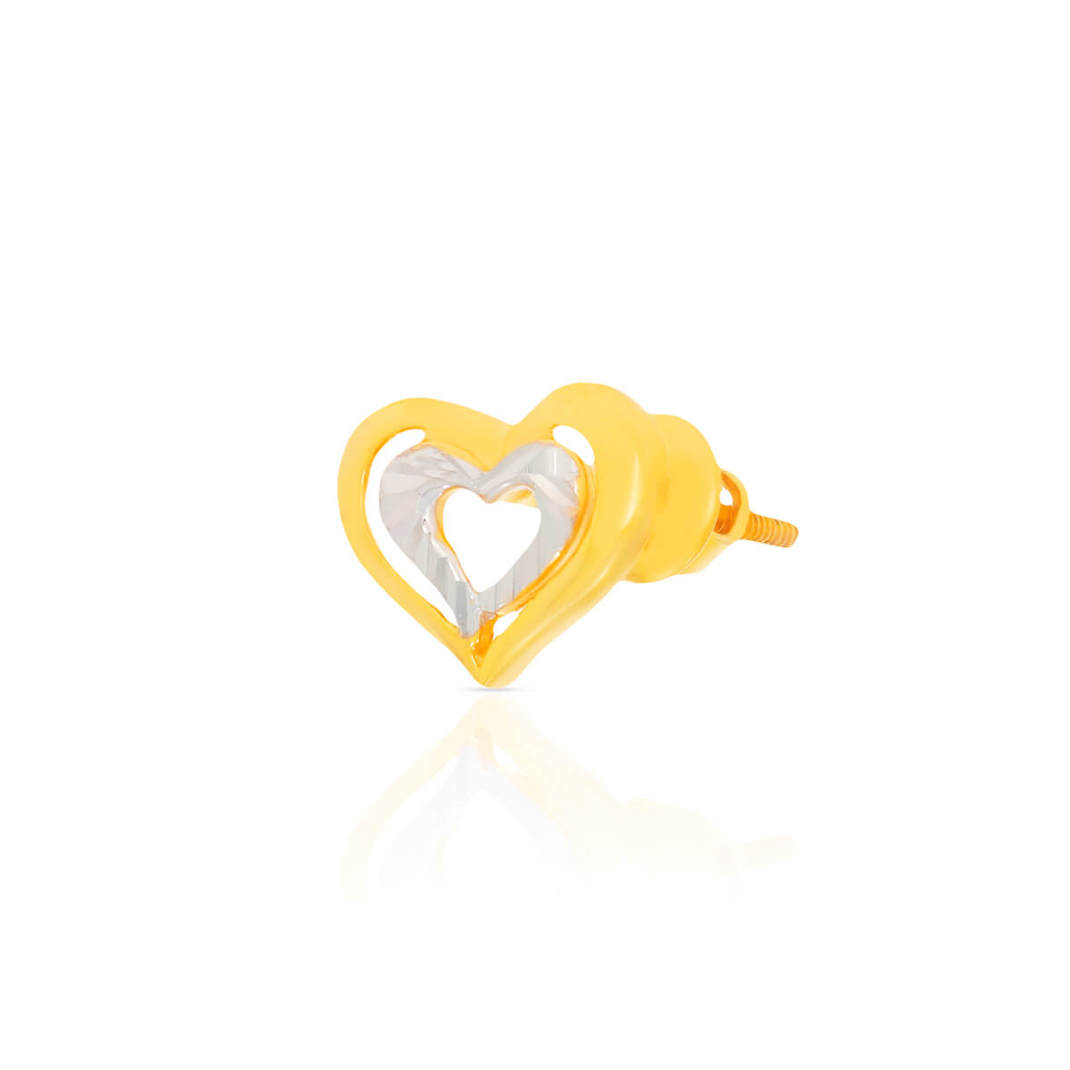 22K Heart Stud Earrings for Everyday Love