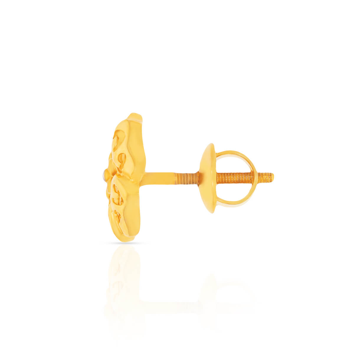 Intricately Crafted Daisy Motif Gold Stud Earrings