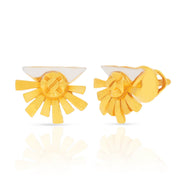 22K Gold Studs with Graceful Floral Motif