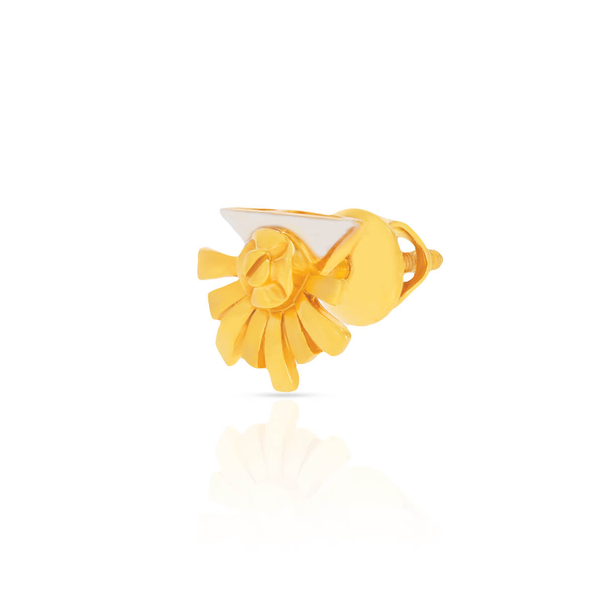 22K Gold Studs with Graceful Floral Motif