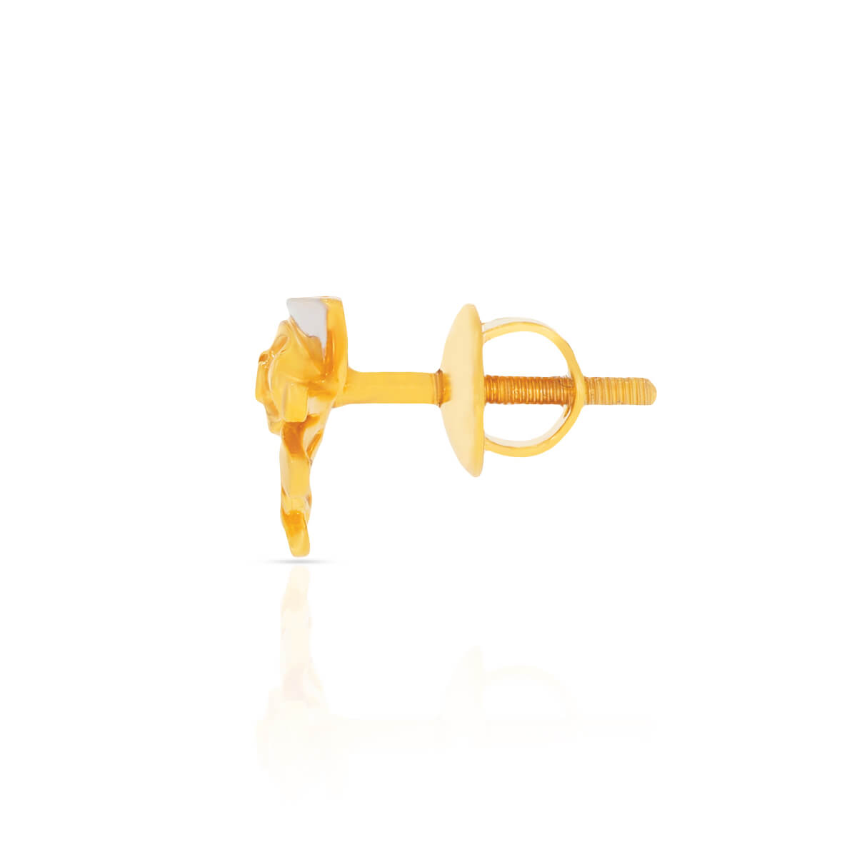 22K Gold Studs with Graceful Floral Motif