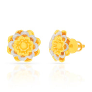22K Floral Stud Earrings with Warm Charm
