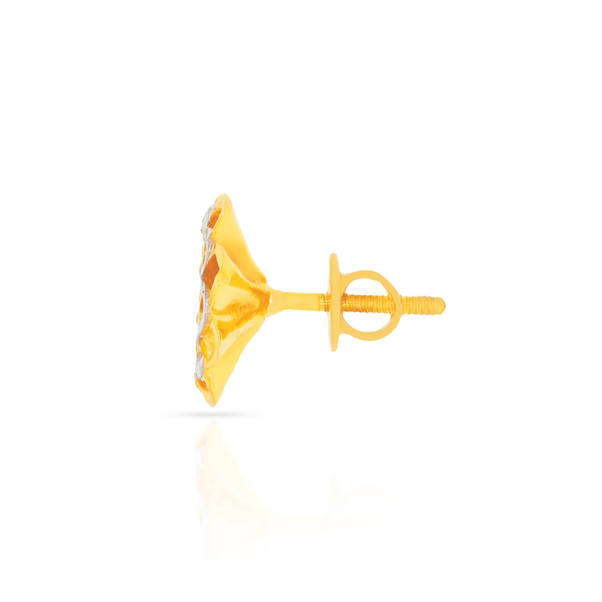 22K Floral Stud Earrings with Warm Charm
