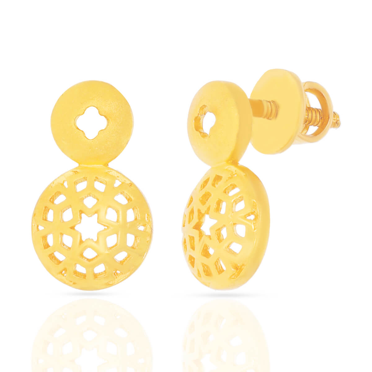 Graceful Floret Motif 22K Gold Studs