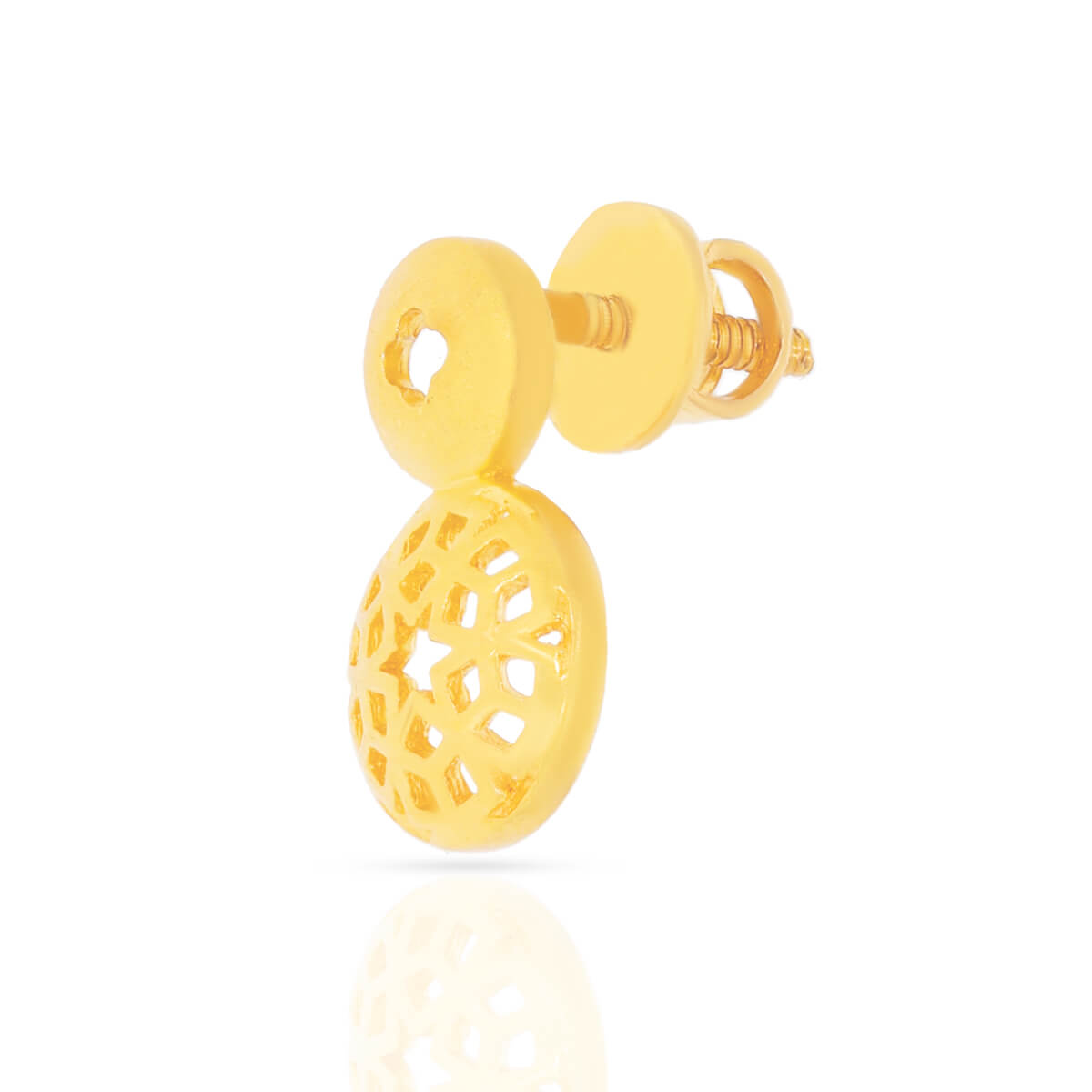 Graceful Floret Motif 22K Gold Studs
