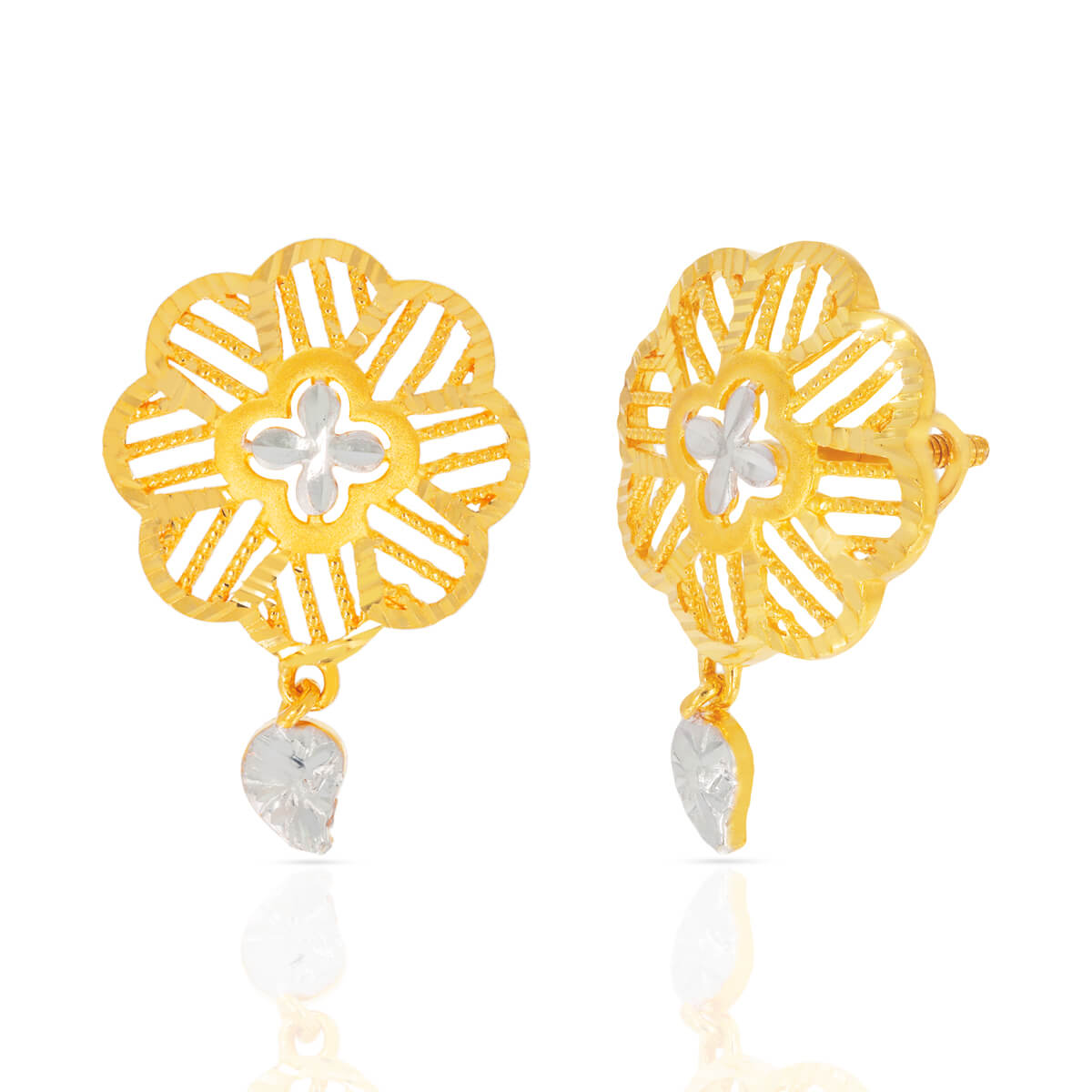 Gold Floral Stud Earrings for a Cheerful Vibe
