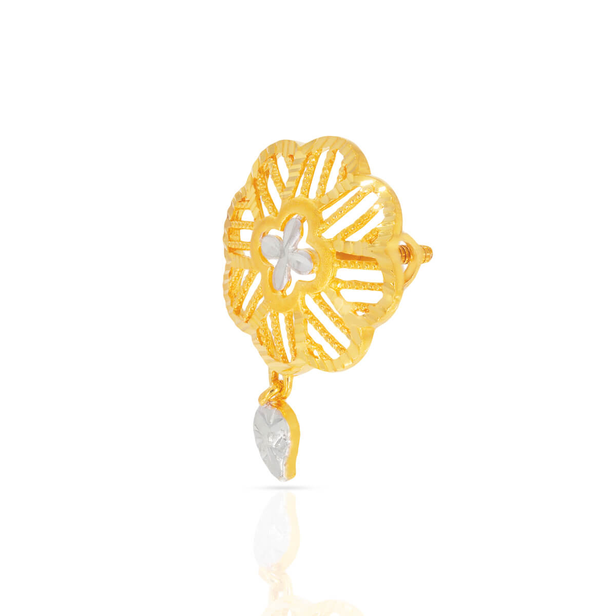 Gold Floral Stud Earrings for a Cheerful Vibe