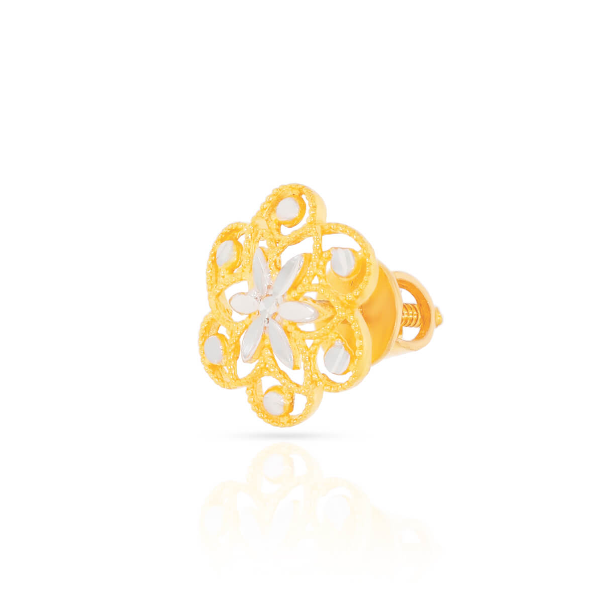 Modern Floweret Elegance 22K Gold Studs