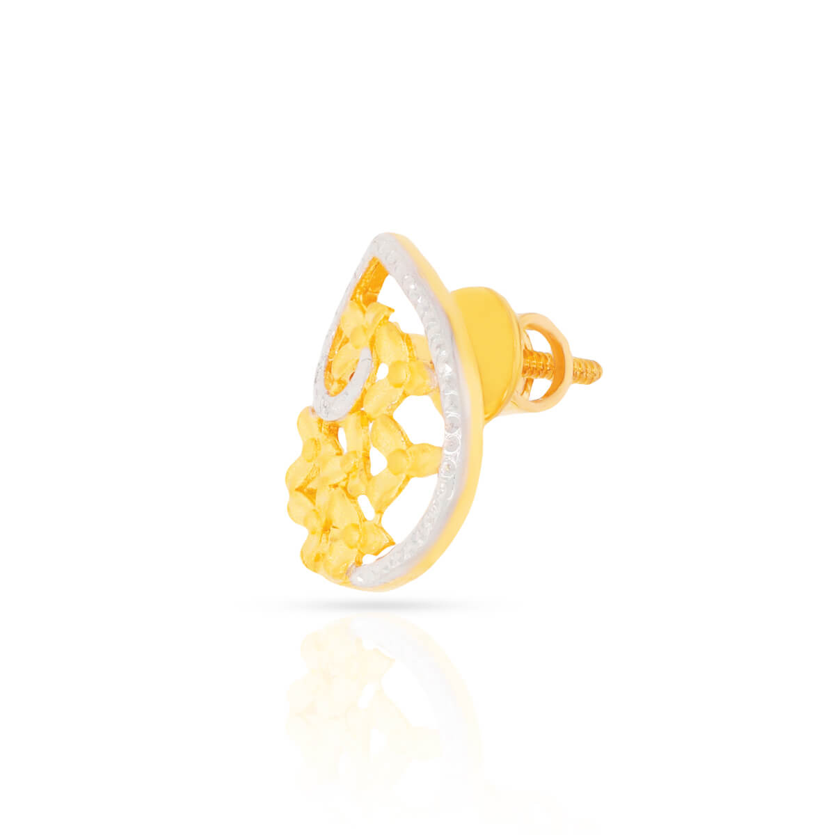 Chic Stylish Floral 22K Gold Studs