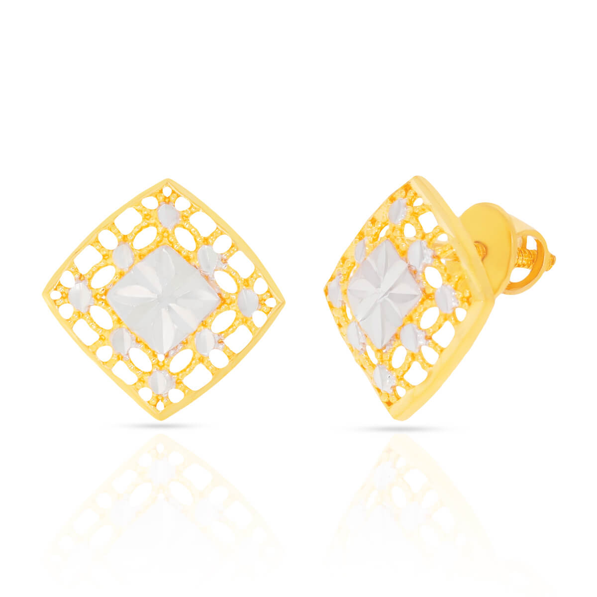 Captivating 22K Square-Shaped Gold Studs