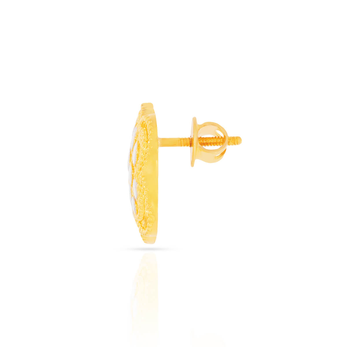 Charming Five Petal 22K Clover Gold Stud Earrings