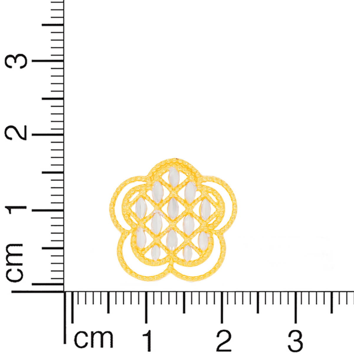 Charming Five Petal 22K Clover Gold Stud Earrings