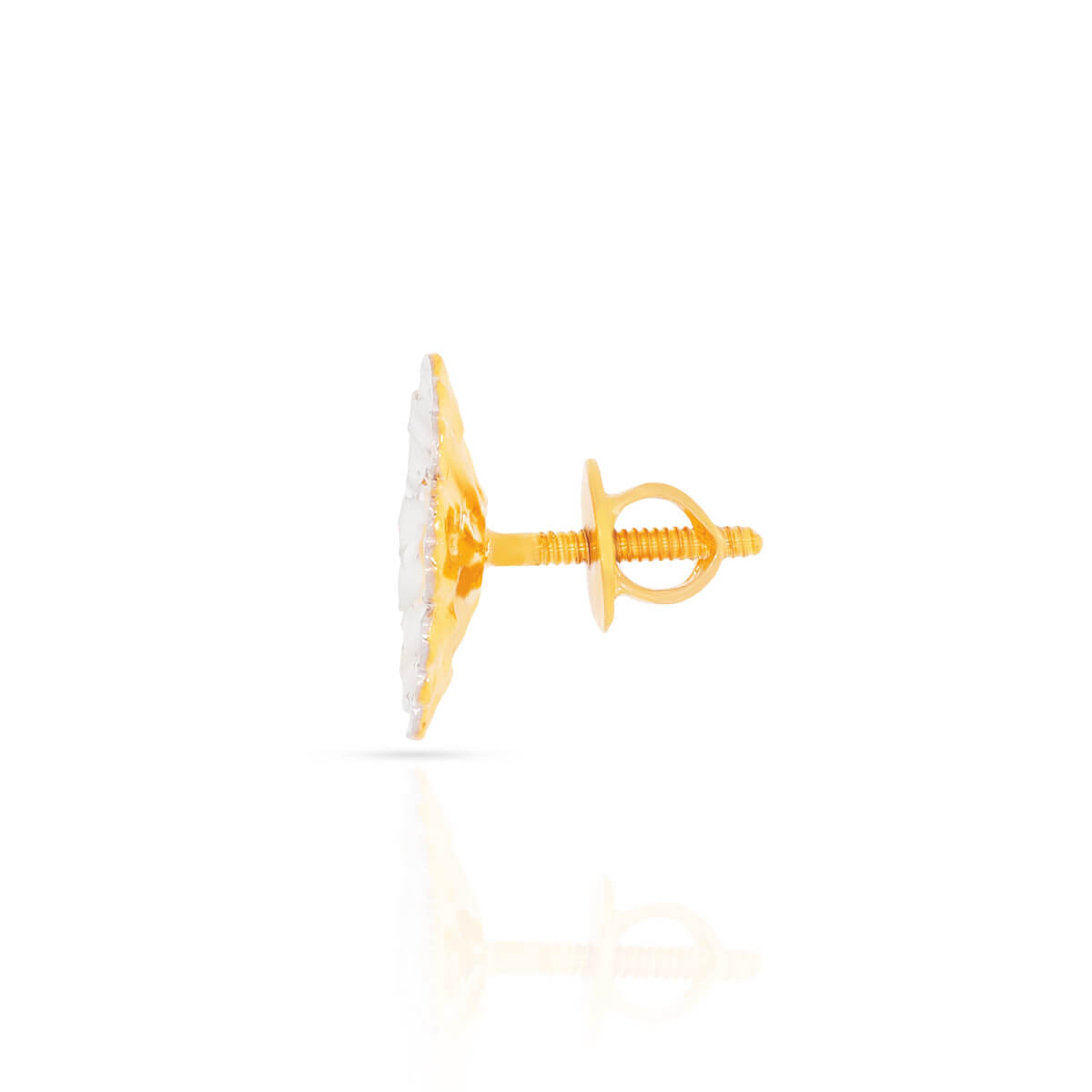 22K Soft Petal Gold Studs with Floral Charm