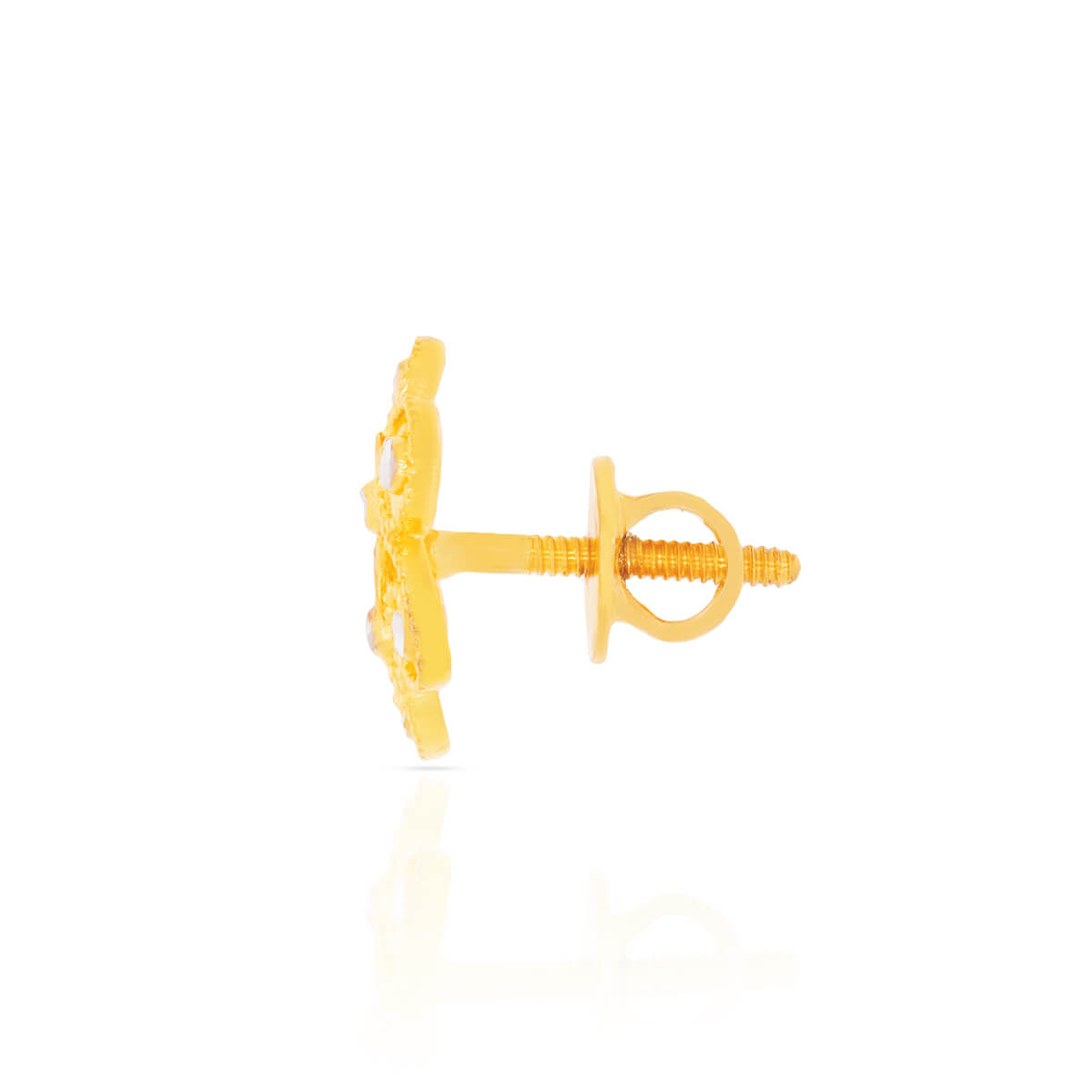 Petal Grace Gold Stud Earrings in 22K