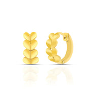 Elegant Leaf Motif 18K Gold Hoops