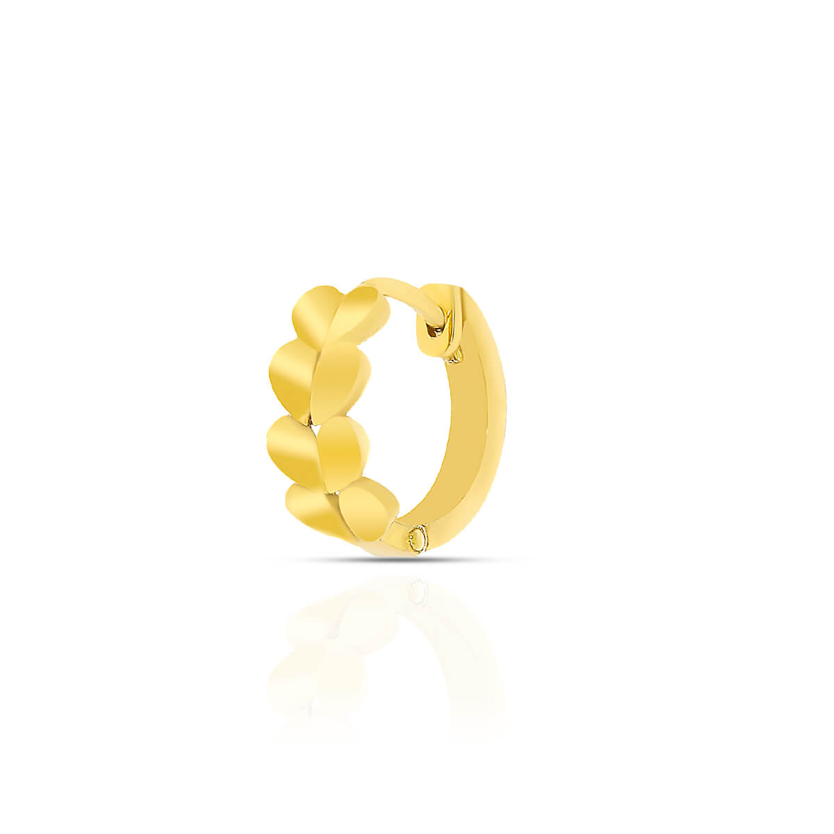 Elegant Leaf Motif 18K Gold Hoops