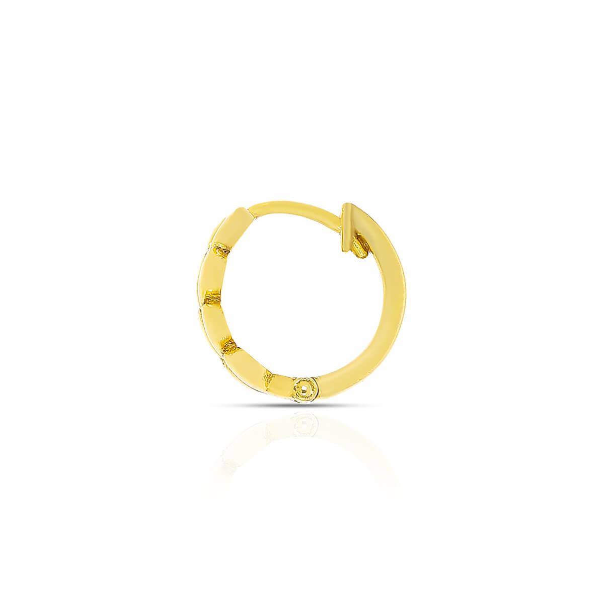 Elegant Leaf Motif 18K Gold Hoops