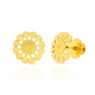 Floral Chic Gold Stud Earrings in 18K
