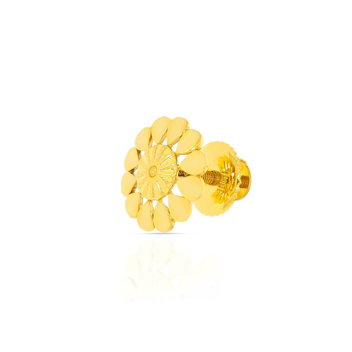 Floral Chic Gold Stud Earrings in 18K