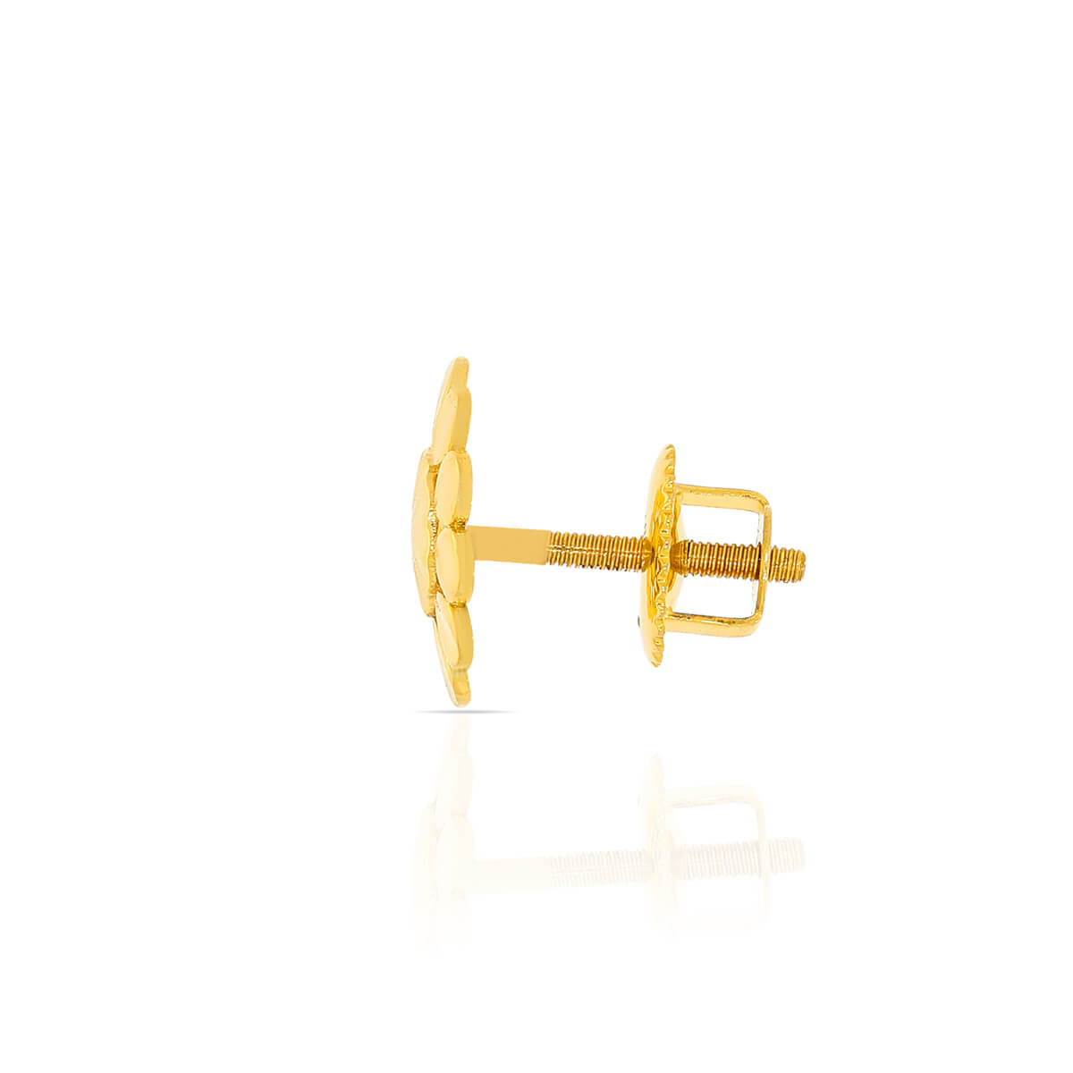 Floral Chic Gold Stud Earrings in 18K