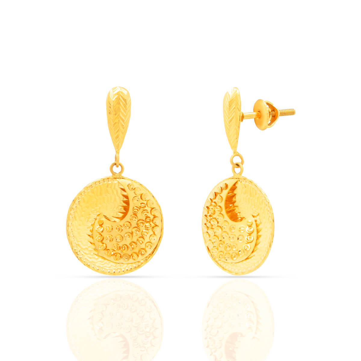 Crescent Elegance 22K Gold Danglers