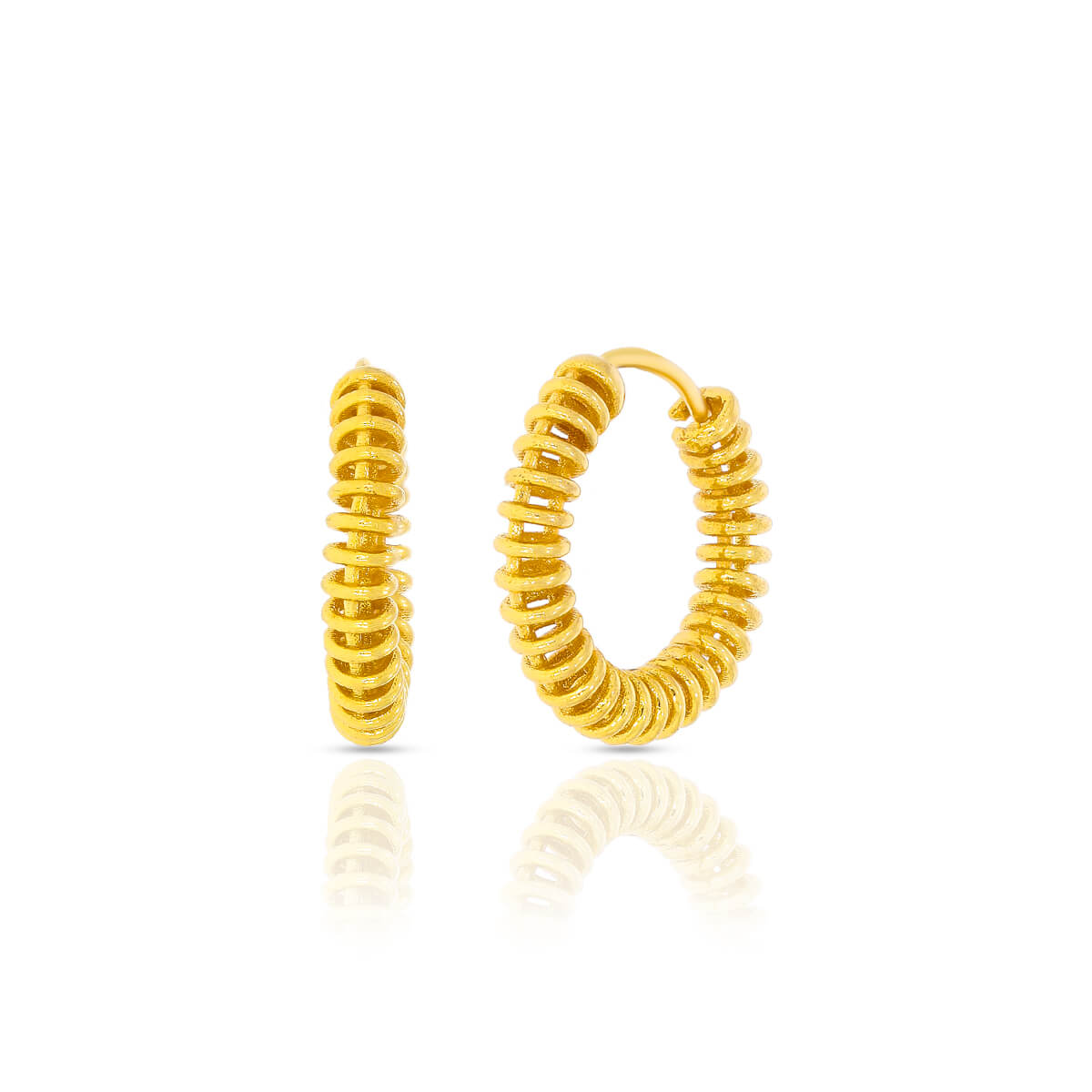 Gold Hoop Earrings with a Charming Twist