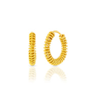 Gold Hoop Earrings with a Charming Twist