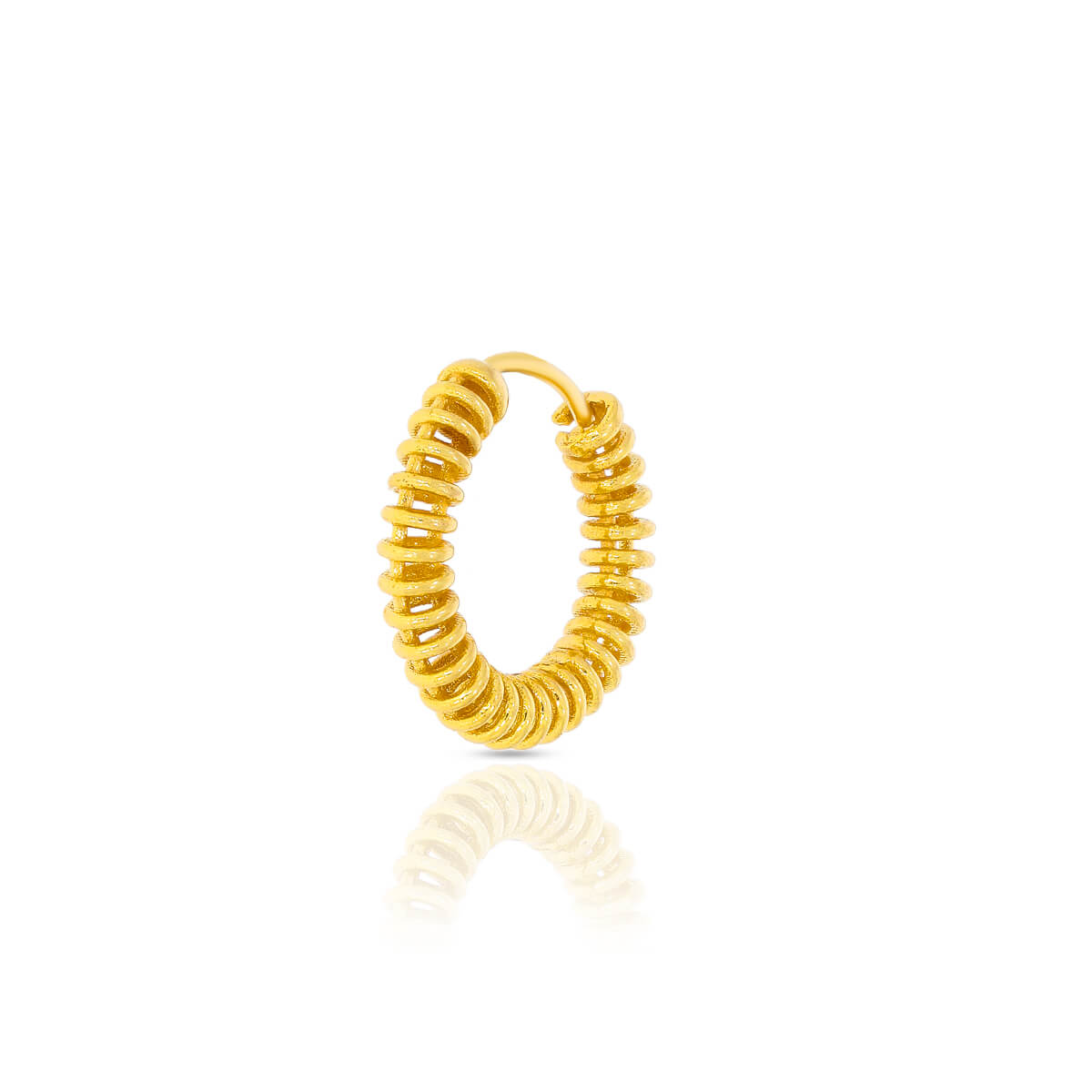 Gold Hoop Earrings with a Charming Twist