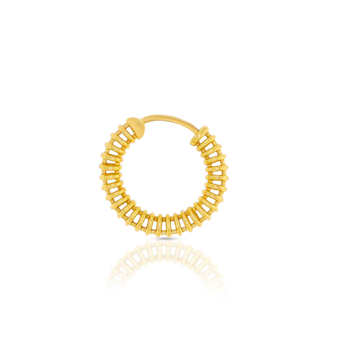 Gold Hoop Earrings with a Charming Twist