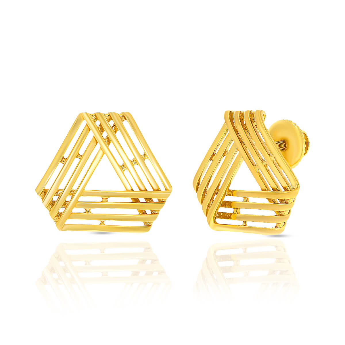Pure Grace 22K Golden Trigonal Studs